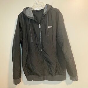 Vans Men’s Diamond Quilted Black Puffer Jacket w/ Fleece Hood Size L